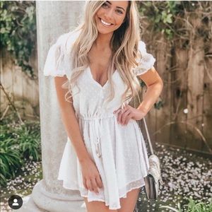 Goodnight macaroon white romper
